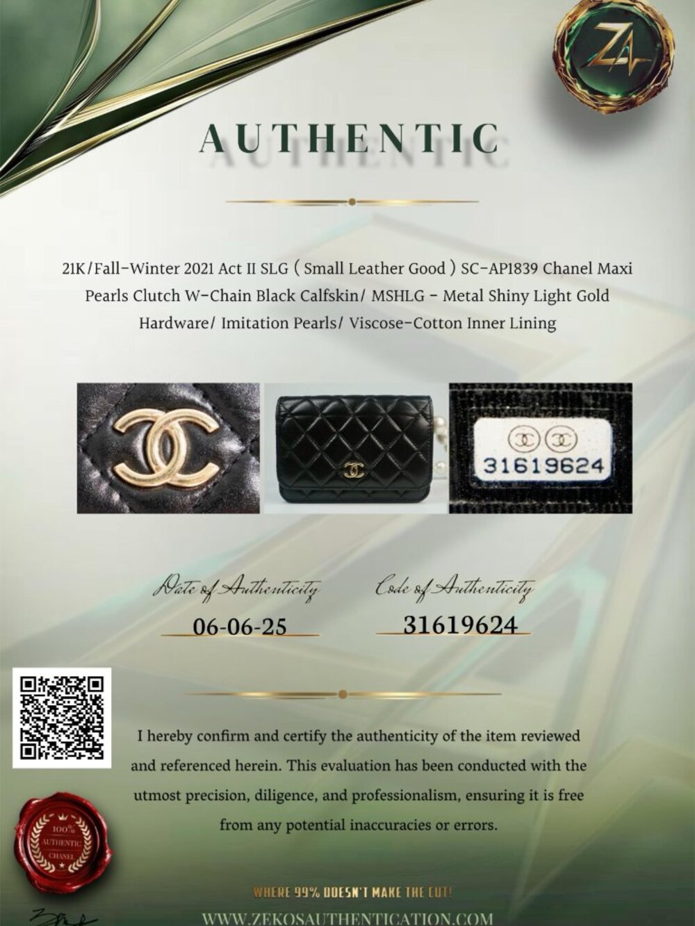 CHANEL Maxi Pearls Clutch with Chain Light Gold Hardware Full Set & COA - Picture 16 of 16
